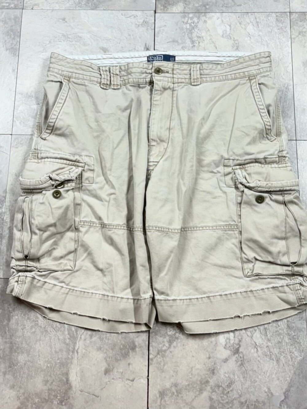 Polo Ralph Lauren Cargo Shorts Men's 40 Khaki Baggy Utility Vintage Y2K